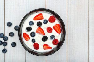 Greek yogurt and mixed berries for baby